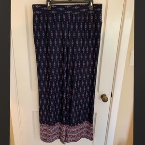 NWT 1X Studio Works Wide-Leg Navy/Pink Pants
